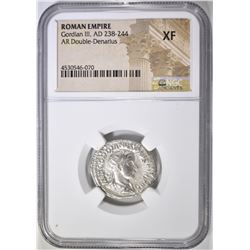 AD 238-244 GORDIAN III AR DOUBLE-DENARIUS NGC XF