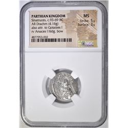93-69 BC SINATRUCES NGC MS