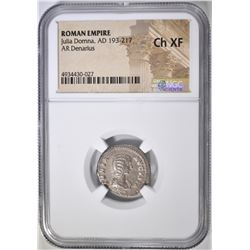 AD 193-217 JULIA DOMNA  AR DENARIUS NGC CH XF