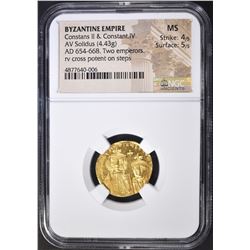 AD 654-668 TWO EMPERORS  NGC MS