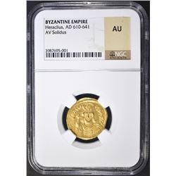 AD 610-641 HERACLIUS AV SOLIDUS NGC AU