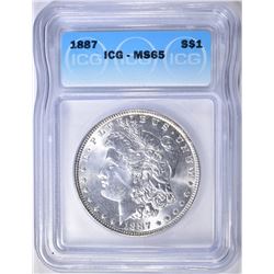 1887 MORGAN DOLLAR  ICG MS-65