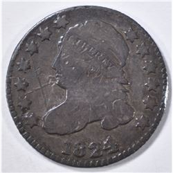 1824/2 BUST DIME, VG rim damage