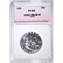 1955 FRANKLIN HALF, WHSG SUPERB GEM PROOF+
