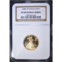 2006-W $10 GOLD EAGLE, NGC PF-69 ULTRA CAMEO