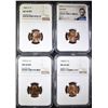Image 1 : 4 LINCOLN CENTS NGC MS-66 RD