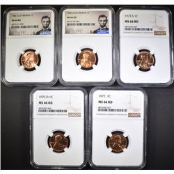 1972, 73-D&S 2-82 LG DATE BRZ CENTS, NGC MS-66 RED