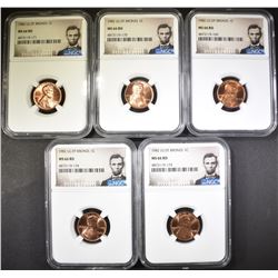 5-1982 LG DATE BRONZE LINCOLN CENTS NGC MS-66 RD