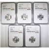 Image 1 : 1947-D&S, 51, 54-S & 55 ROOSEVELT DIMES, NGC MS-66