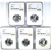 Image 1 : ( 5 ) 1964 WASHINGTON QTR NGC MS65