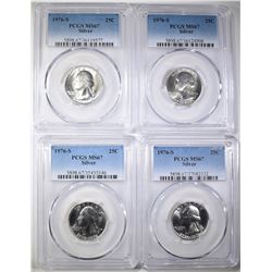 4-1976-S SILVER WASH. QUARTERS, PCGS MS-67