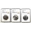 Image 1 : (3) 1966 SMS KENNEDY HALVES NGC MS 67