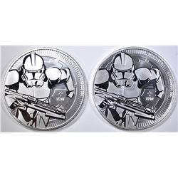 2-2019 NIUE 1oz SILVER CLONE TROOPER COINS
