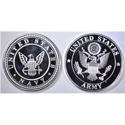 ARMY & NAVY ONE OUNCE .999 SILVER ROUNDS