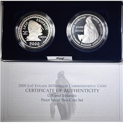2000 LEIF ERICSON MELLENIUM 2-COIN PROOF SET