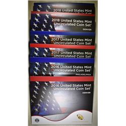 2016, 17 & 18 U.S. MINT UNC SETS