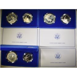 3-1986 LIBERTY PROOF 2-COIN COMMEM SETS