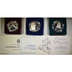 3-PROOF MODERN COMMEM SILVER DOLLARS