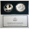 Image 1 : 1999 YELLOWSTONE Pf & UNC COMMEM SILVER DOLLARS