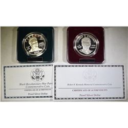 1998 R.F.K. & WAR PATRIOTS PROOF COMMEM DOLLARS