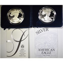 2003 & 05 PROOF AMERICAN SILVER EAGLES
