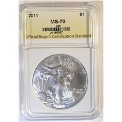 2011 AMERICAN SILVER EAGLE OBCS PERFECT GEM BU