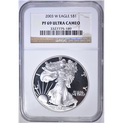 2003-W AMERICAN SILVER EAGLE NGC PF-69 ULTRA CAMEO