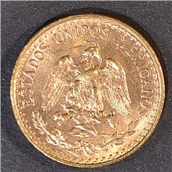 1945 BU MEXICO 2 PESOS GOLD COIN