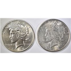 1925-S AU & 26 AU/BU PEACE DOLLARS