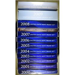2000-2010 U.S. PROOF SETS NICE ORIG PACKAGING