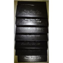 1992-98 U.S. SILVER PROOF SETS ORIG PACKAGING