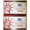 Image 1 : 2001 & 02 U.S. SILVER PROOF SETS ORIG PACKAGING