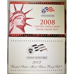 2007 & 08 U.S. SILVER PROOF SETS