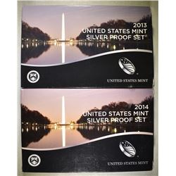 2013 & 14 U.S. SILVER PROOF SETS