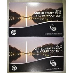 2015 & 16 U.S. SILVER PROOF SETS