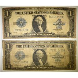 2-1923 $1.00 SILVER CERTIFICATES, LOW GRADE TEARS