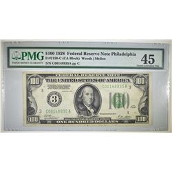 1928 $100 FEDERAL RESERVE NOTE PMG 45