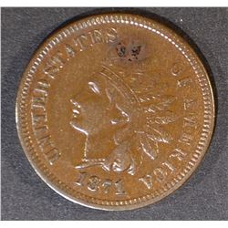 1871 INDIAN CENT XF