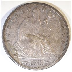 1873-CC ARROWS SEATED LIBERTY HALF DOLLAR XF