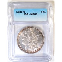 1886-O MORGAN DOLLAR ICG MS-63