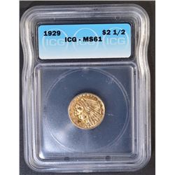 1929 $2.5 GOLD INDIAN ICG MS-61