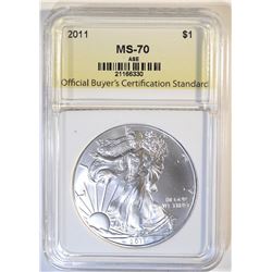 2011 AMERICAN SILVER EAGLE OBCS PERFECT GEM BU