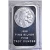 Image 1 : FIVE OUNCE .999 SILVER BAR "INDIAN/BUFFALO"
