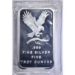 FIVE OUNCE .999 SILVER BAR "EAGLE"