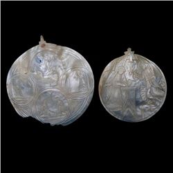 Two Spanish Colonial mother-of-pearl religious plaques