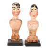 Image 1 : Couple of carved folk art partial figures