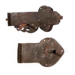 Two cast metal locks.