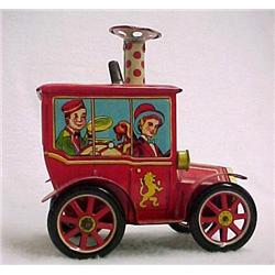 Circus Clown Car; tin wind-up toy; working condit
