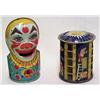 Image 1 : Two tin banks; one clown bank is J. Chein & Co. M