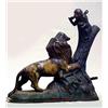 Image 1 : Lion and Monkey cast iron bank; 9" across x 9 1/2